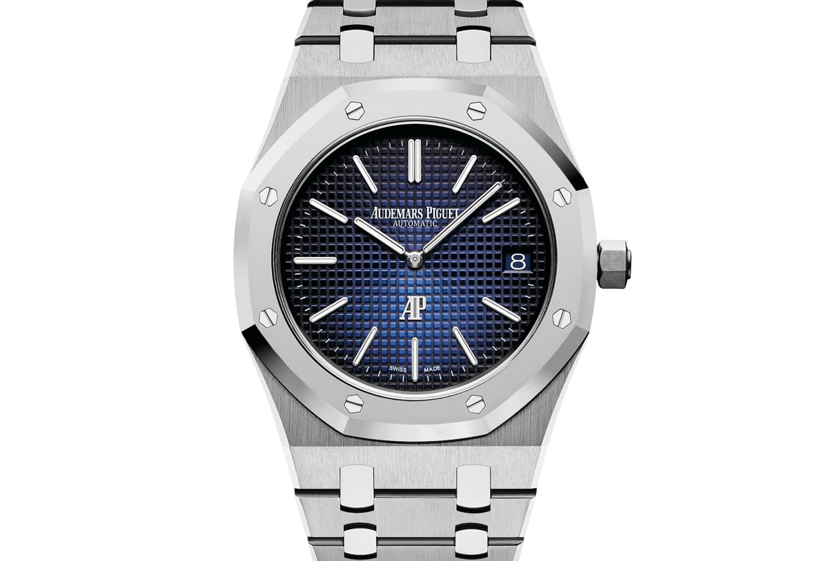 Audemars Piguet Royal Oak Jumbo Extra-Thin Grained Blue Dial – Element iN  Time NYC