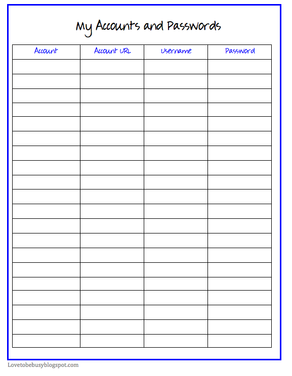 Free Printable Monthly Bill Organizer Template