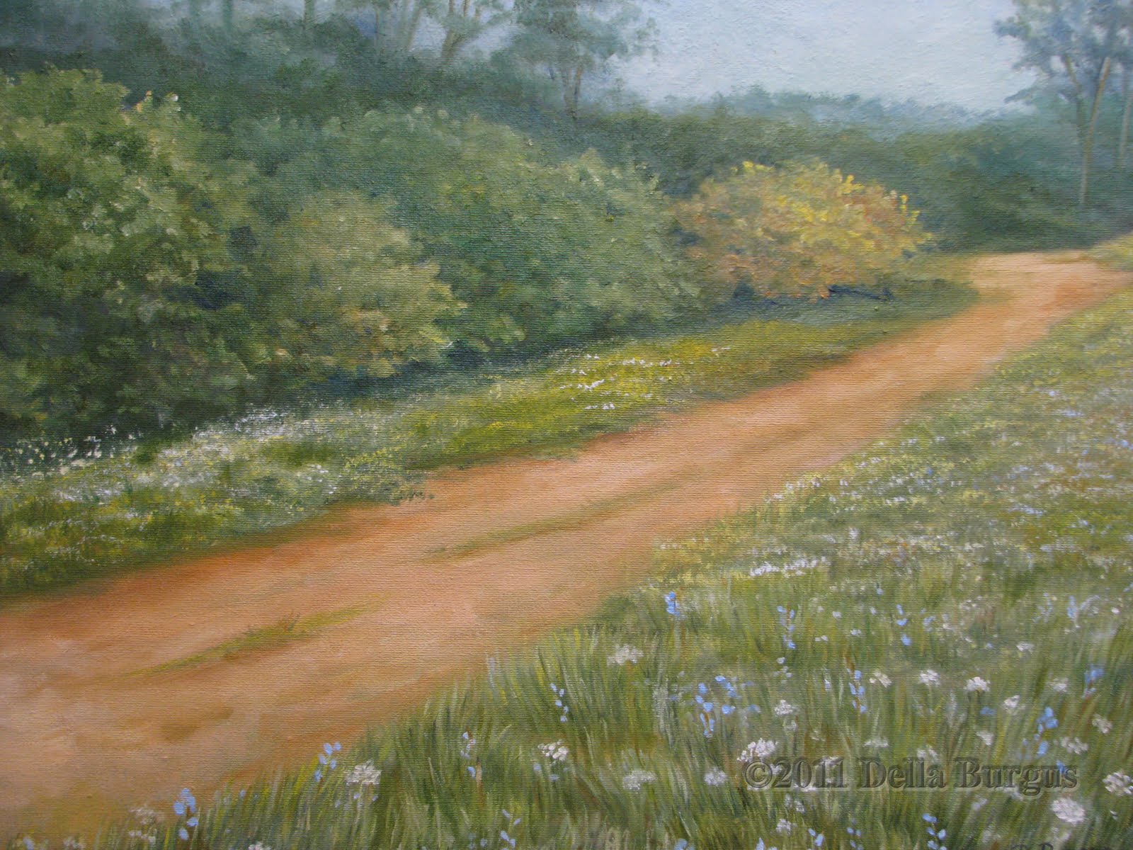 The Creative Spirit Landscape Meadow Oil Painting by Della Burgus