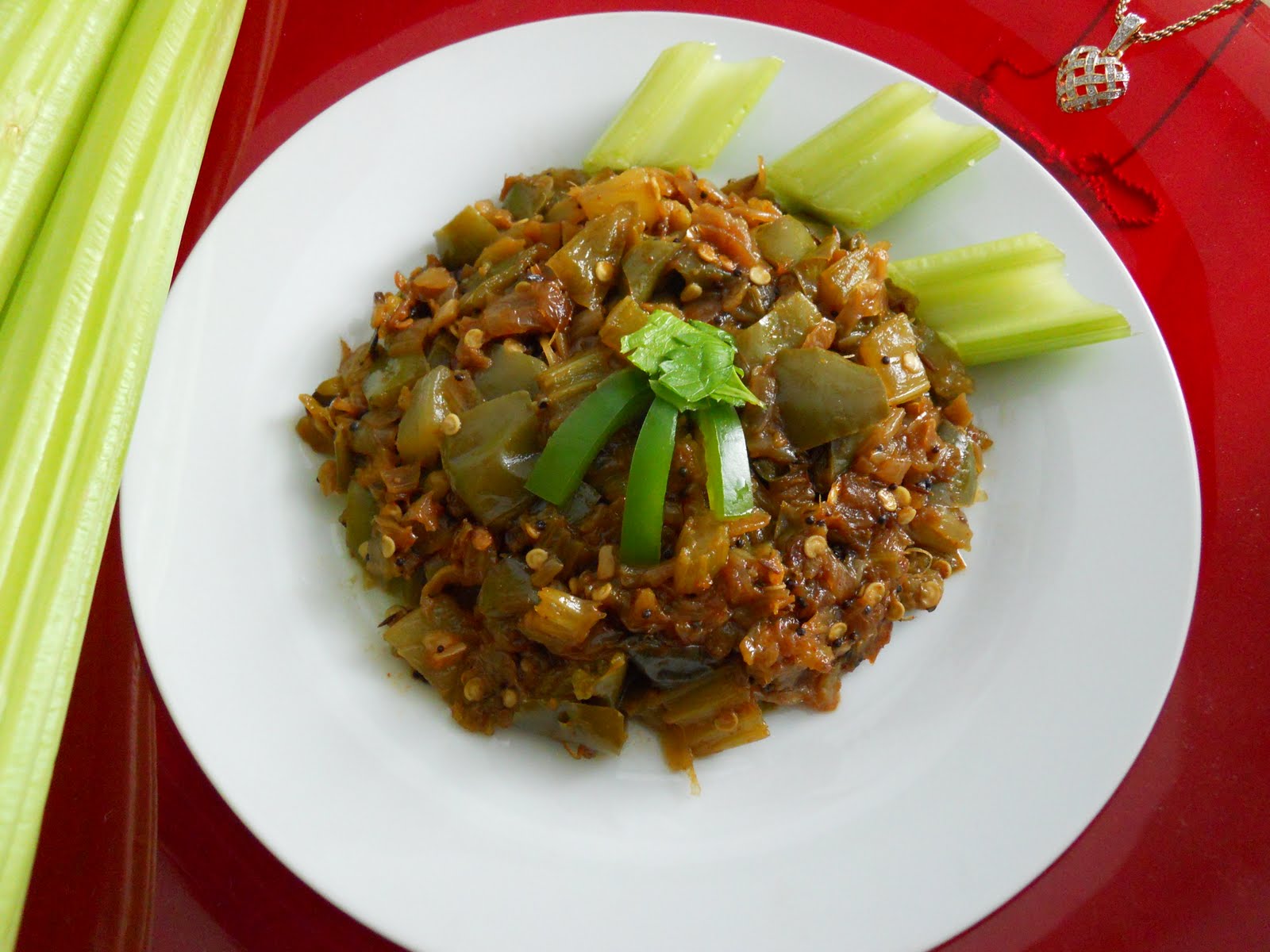 pavani's dishes BELL PEPPER WITH CELERY
