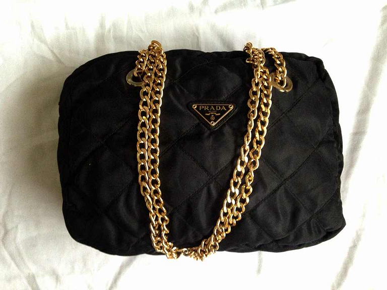 Truly Vintage: Authentic Prada Quilted Tessuto Nylon Chain Shoulder Bag