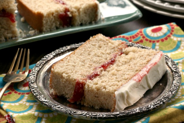 Whole Grain Washington Pie, a beautifully-textured sponge cake made with stone ground flour.