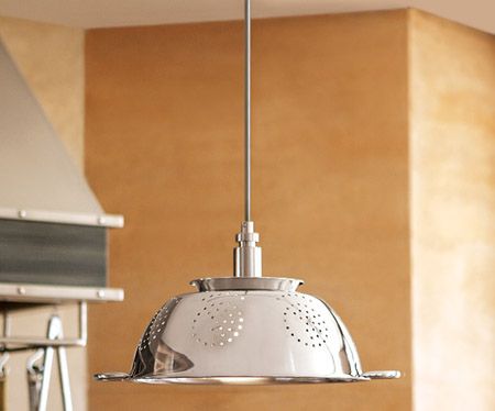 Lámpara de cocina con un colador