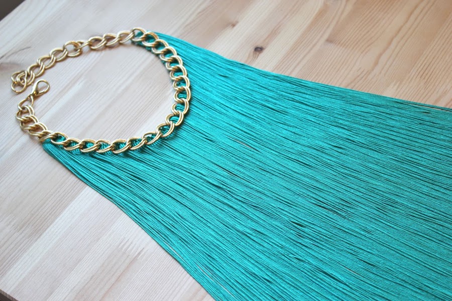 DIY Collar de flecos verde esmeralda / DIY How to make a Fringed Necklace