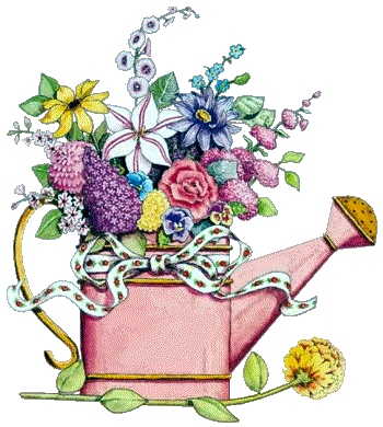 Лейка с цветами рисунок для детей