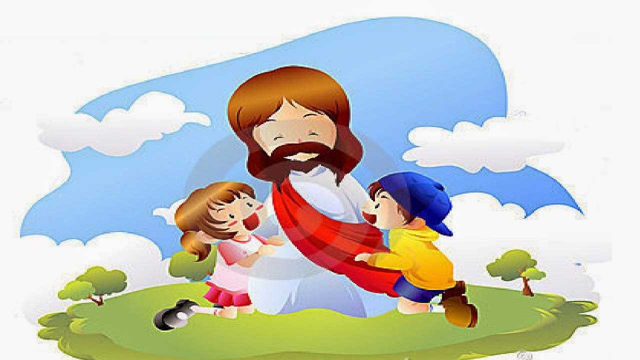 Jesus leyendo la biblia a los ninos dibujo para colorear. 