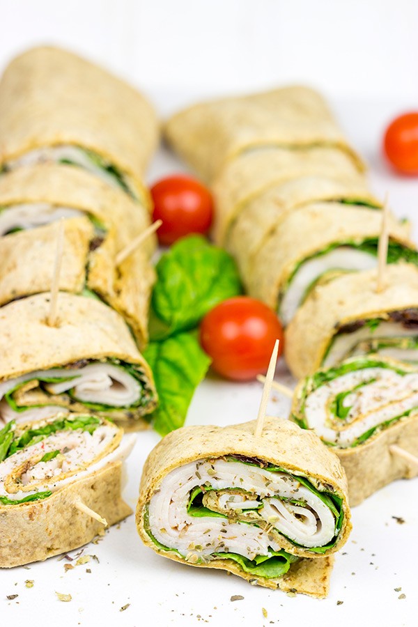 food drink Turkey Pesto Pinwheels