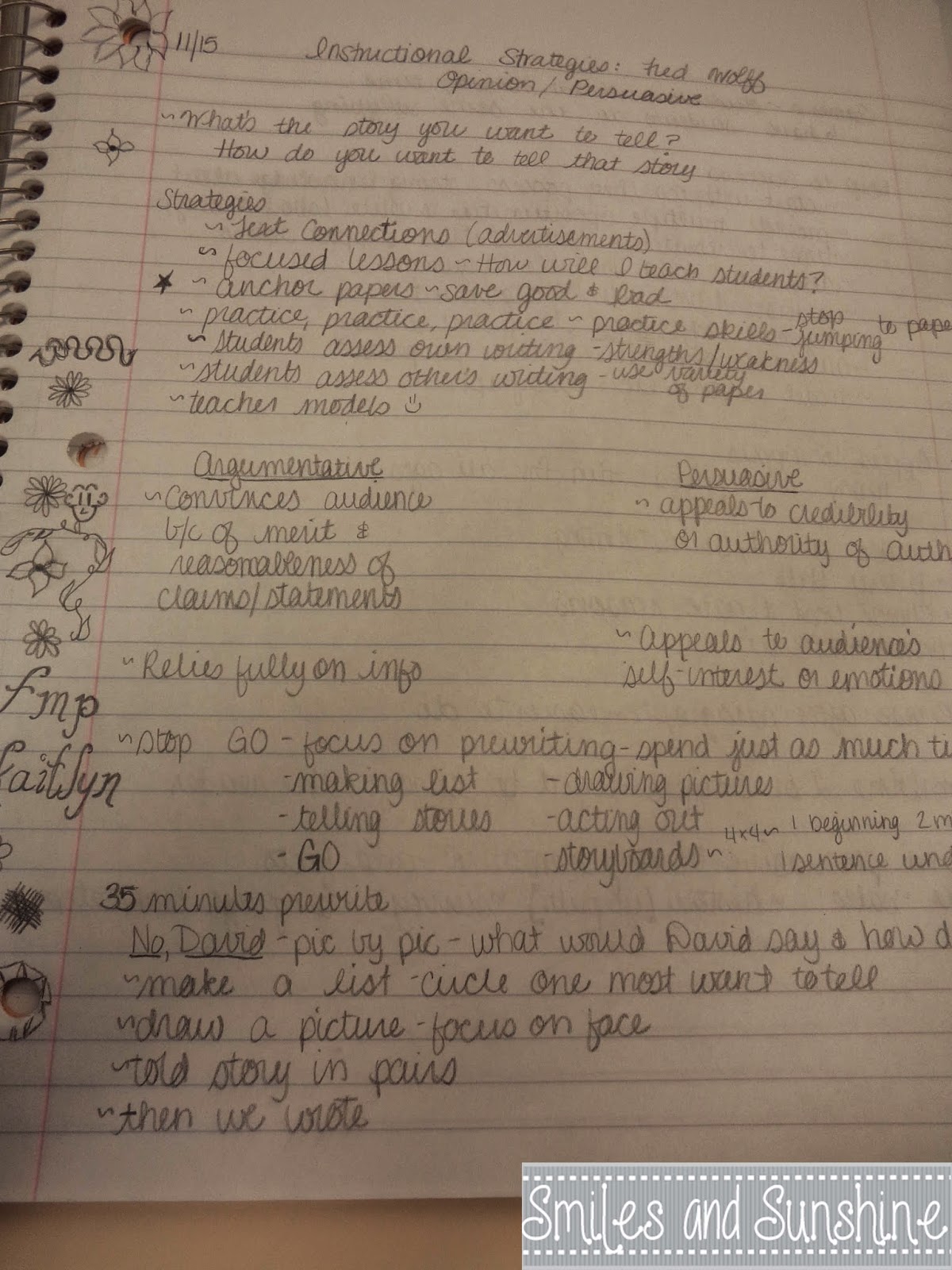 Smiles and Sunshine: Informational Writing