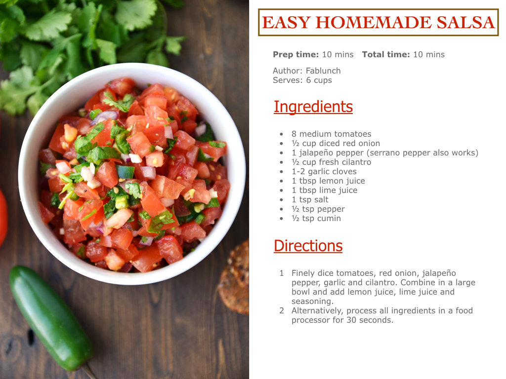Easy Homemade Salsa Recipe - Fablunch