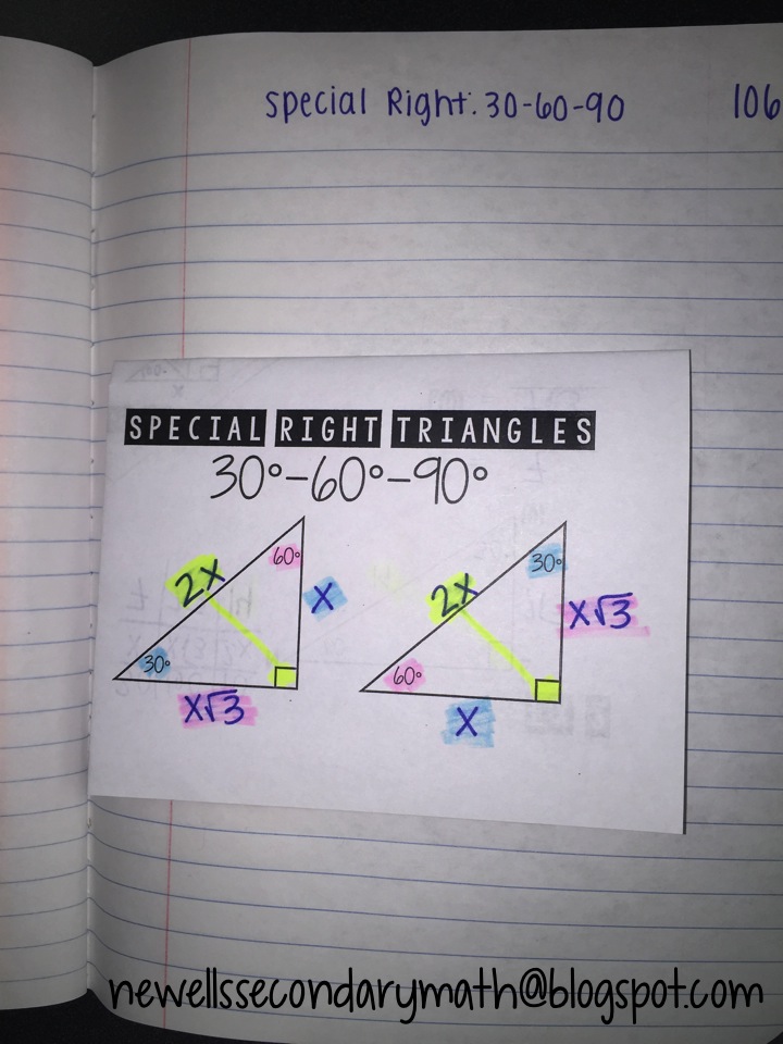 better questions special right triangles mrs newell s math special right triangles chart