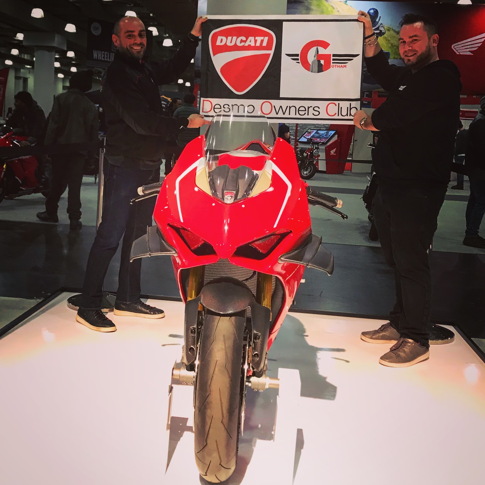Tommy Napolitano and Tigh Loughhead of Gotham Ducati with Ducati New York at the 2019 International Motorcycle Show