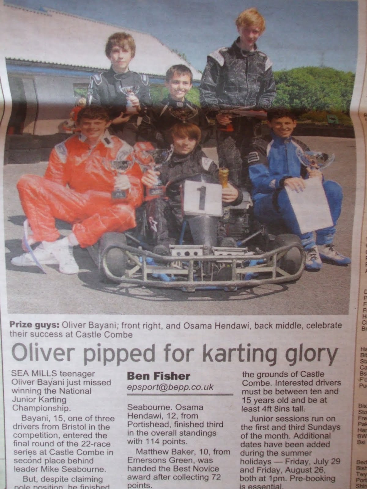 A2 Local Newspaper MY WORK at Bristol Evening Post