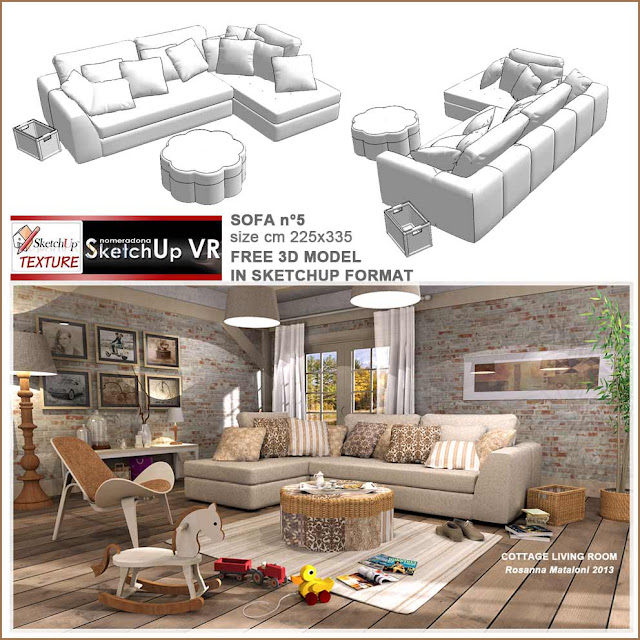  sketchup model living scene sofa #5 -cover