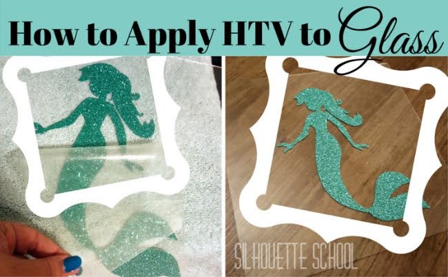 applying heat transfer vinyl on glass silhouette tutorial