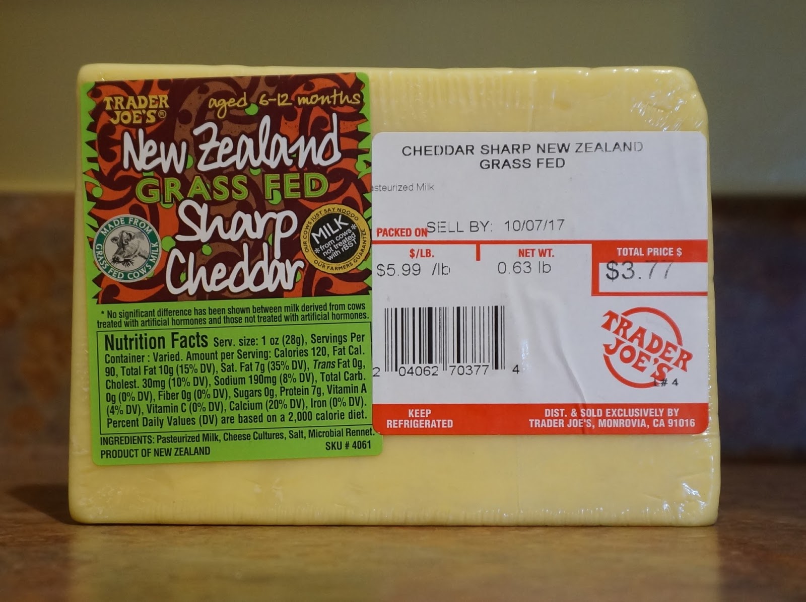 Exploring Trader Joe's Trader Joe's New Zealand Grass Fed Sharp Cheddar
