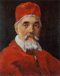 Gian Lorenzo Bernini's portrait of Pope Urban VIII, who supported the rebuilding of the church