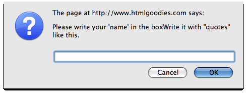 Joe's 'Prompt Example' when using Firefox