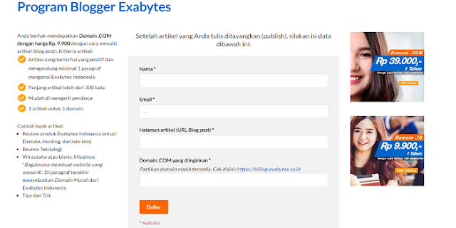 Dapatkan domain murah dari Exabytes terbaru juni 2017