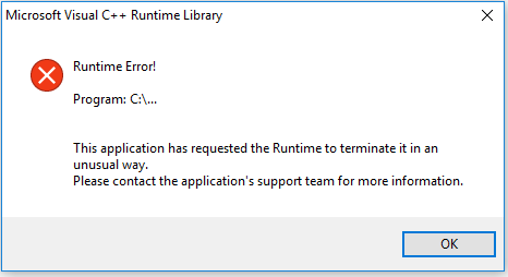 Runtime application error. Runtime Error. Microsoft Visual c++ runtime Library. C++ runtime Library Error. Microsoft Visual c++ runtime Library assertion failed самп.