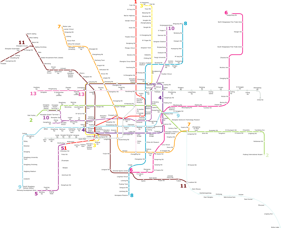 Карта шанхайского метро