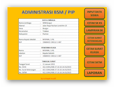 Aplikasi Administrasi BSM/PIP Terbaru