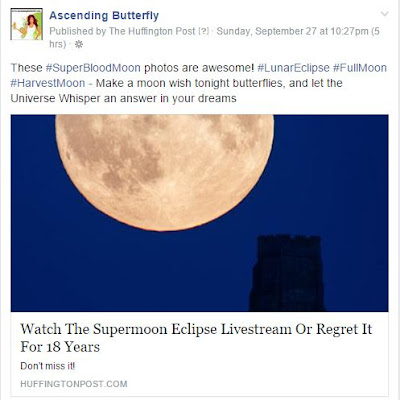 Ascending Butterfly Facebook Fan Page Post About The Super Blood Moon, #SuperBloodMoon