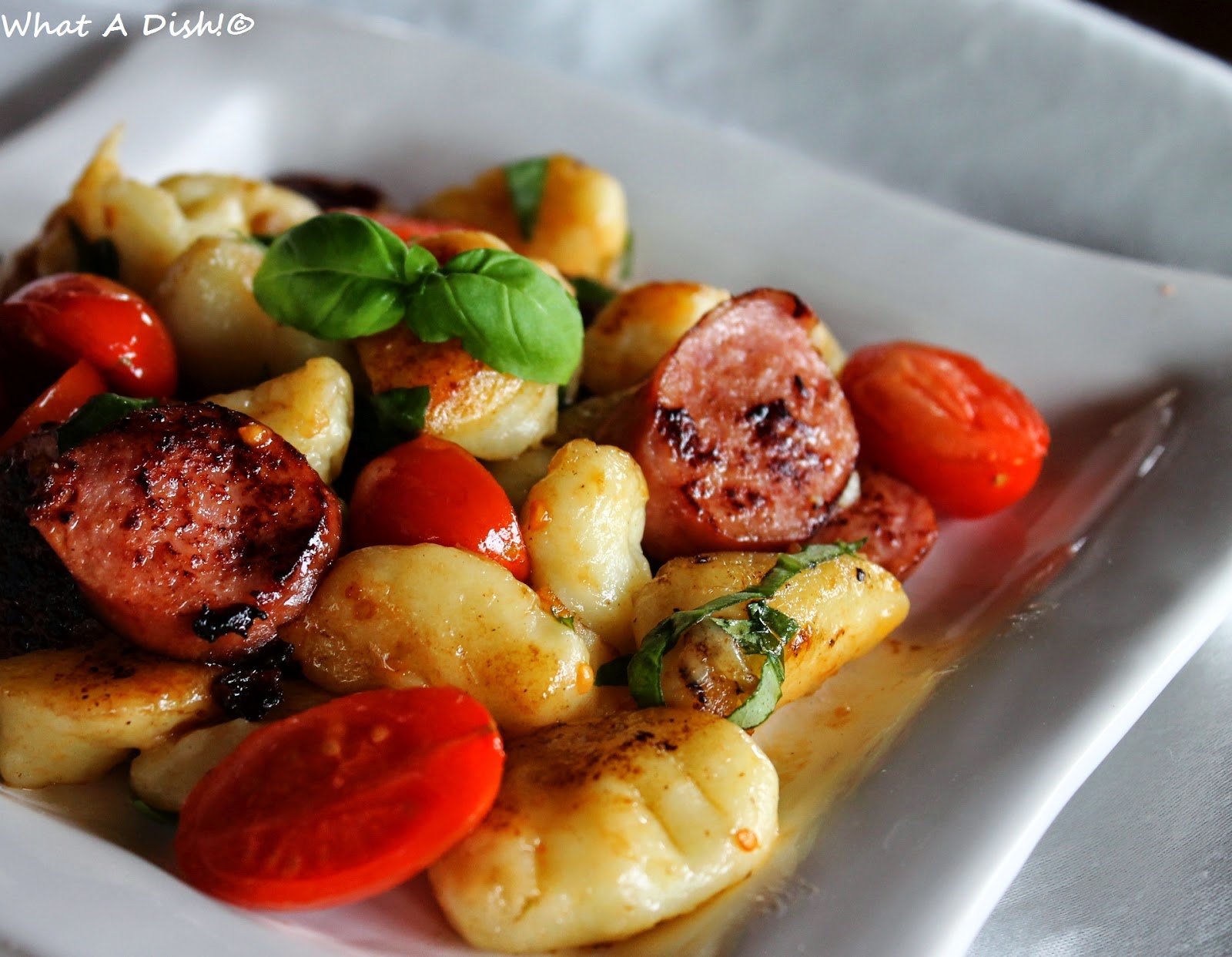 What A Dish! Gnocchi Skillet with Sausage and Tomatoes