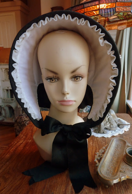 Beauty From Ashes: 1840s Mourning Bonnet Complete!