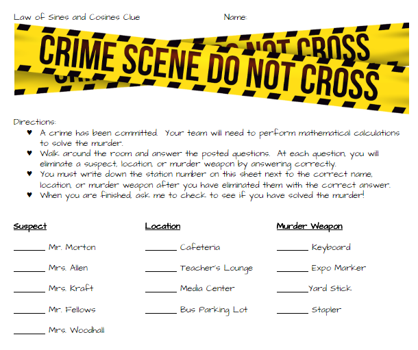 Clue Applications Of Law Of Sines Cosines