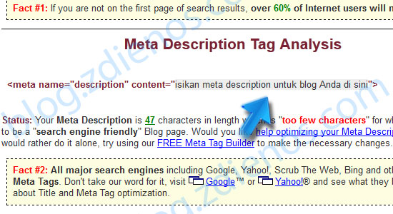 Menambah Meta Description Berbeda untuk Tiap Artikel Blog