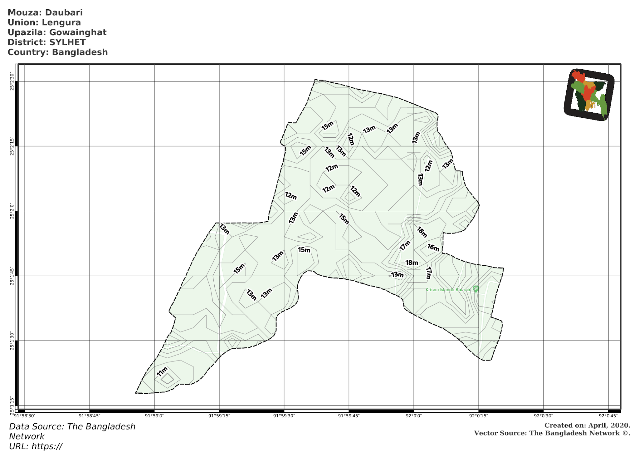 Map of Daubari Mouza of Gowainghat Upazila, SYLHET Map of Daubari Mouza of Gowainghat Upazila, SYLHET, Bangladesh.