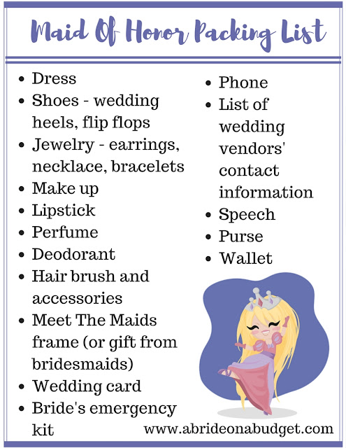 A Bride On A Budget Maid Of Honor Packing List