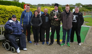 Mini Golf players at the Arnold Palmer Putting Course in Skegness, Lincolnshire