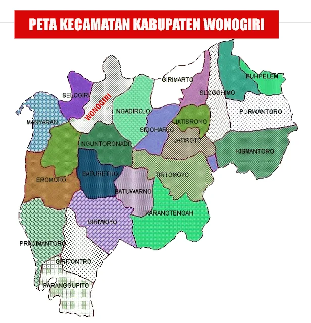 Gambar Peta Kecamatan Kabupaten Wonogiri