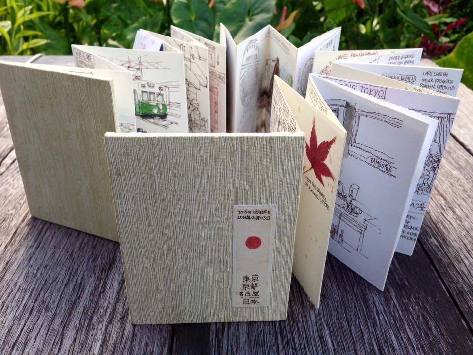 My accordion sketchbook from Christmas and New Year's in Japan Urban