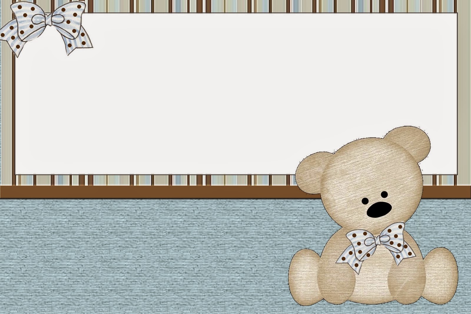 Teddy Bear Family, Free Printable Invitations, Labels or Cards.