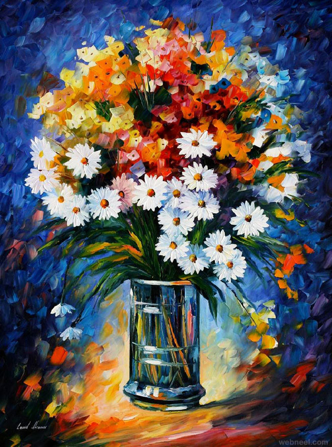 Pinturas lindas com flores