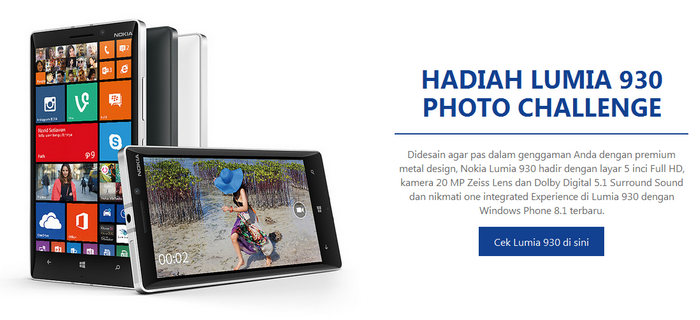 Kontes Foto Berhadiah Nokia Lumia 930 Setiap Minggu