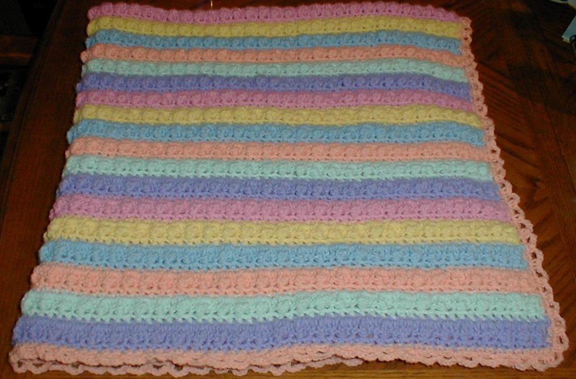 Karens Crocheted Garden of Colors Multicolored Baby Blanket