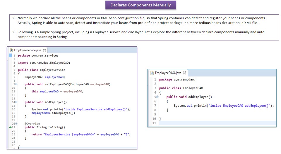 JAVA EE Spring Auto Scanning Components Spring Component Scan