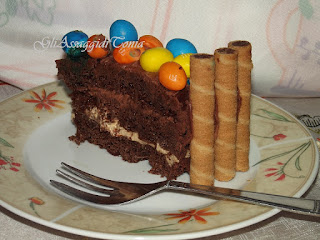 torta di cioccolato con cascata di m&m