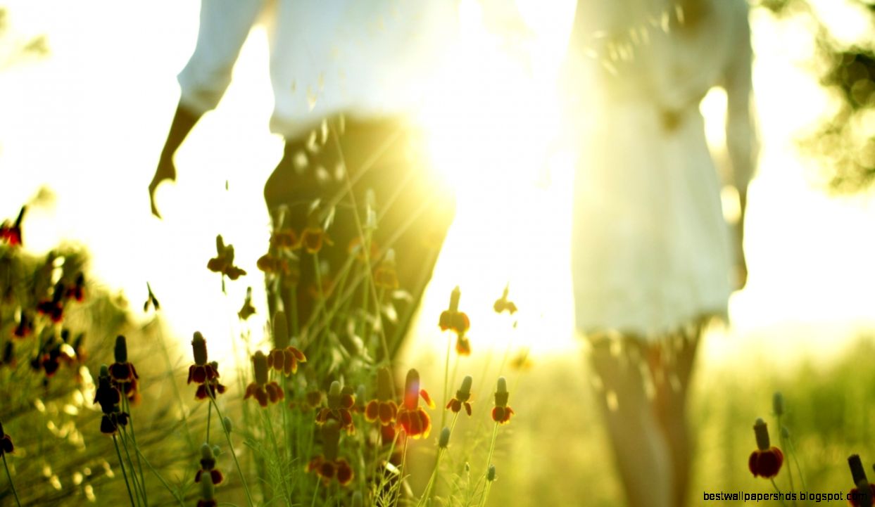 1366x768 Lovers sunlight Wallpaper