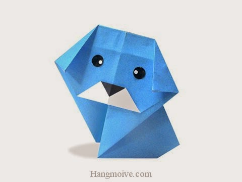 Cách gấp, xếp con Chó con bằng giấy origami - Video hướng dẫn xếp hình - How to make a Dog