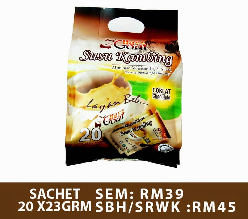 Susu kambing Hayygoat - Sachet Coklat 23g x 20 paket kecil