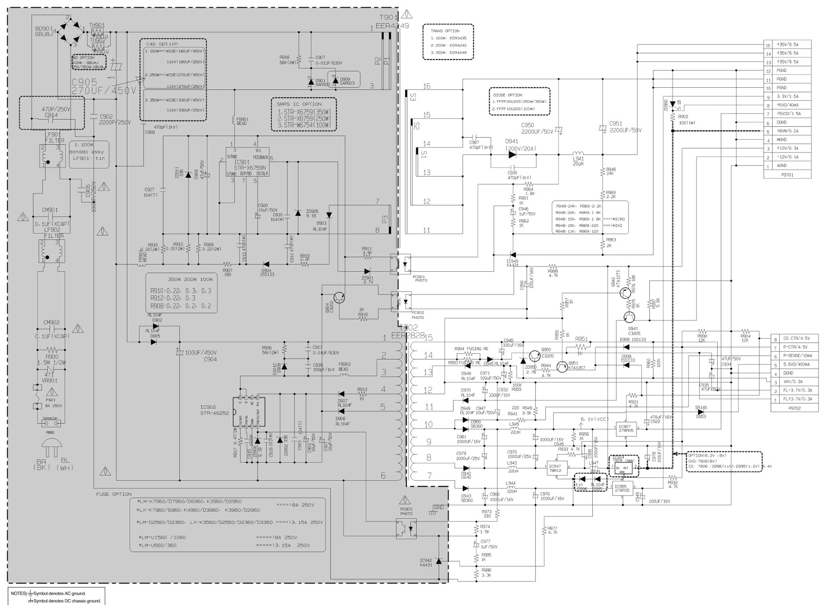 Electro help: LG LM U1060 – LMS U1060 – 3-CD CHANGER - SMPS POWER SUPPLY SCHEMATIC [Circuit
