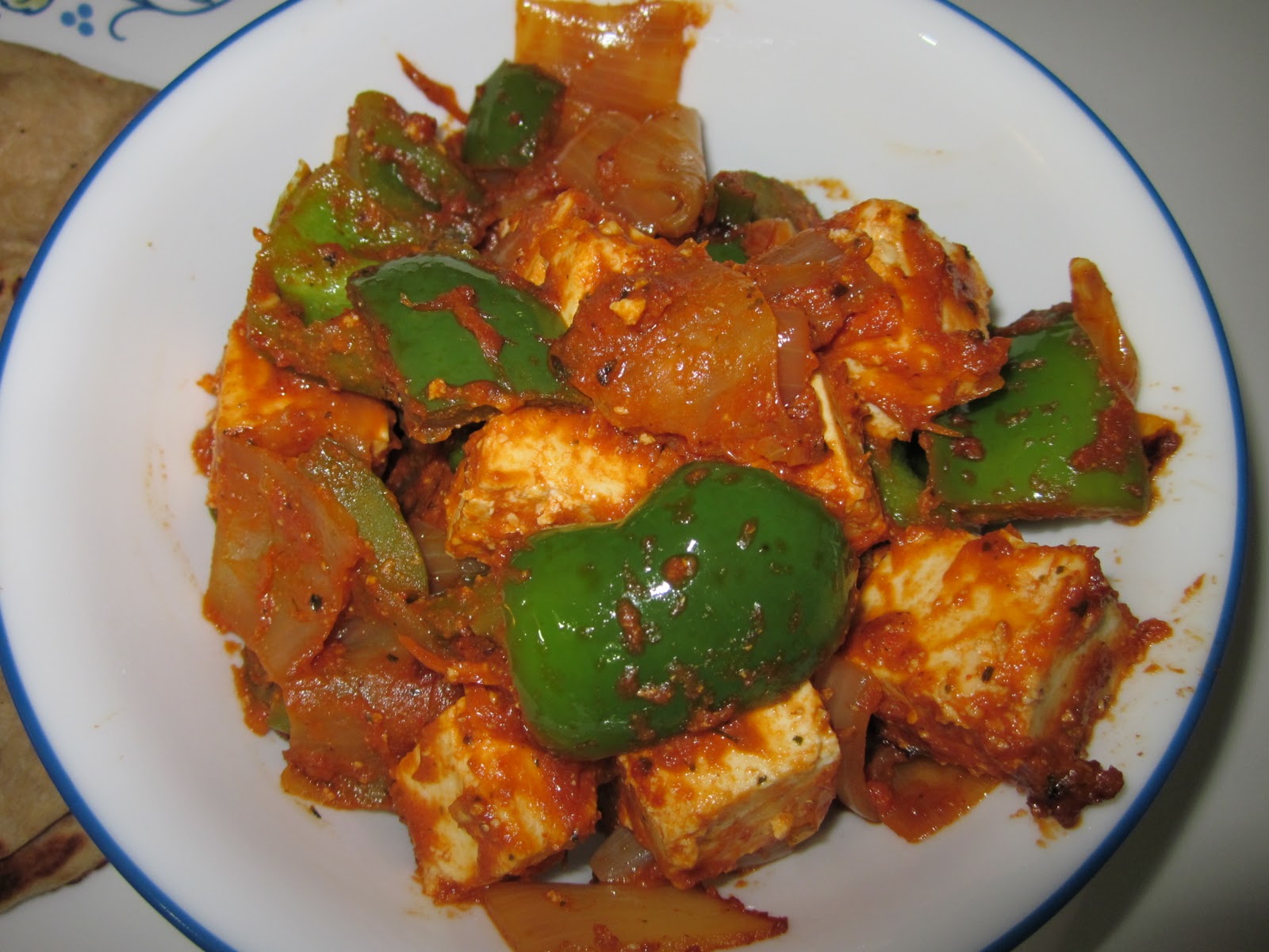 Aysha's Kadai Paneer (Cottage cheese in a Wok)