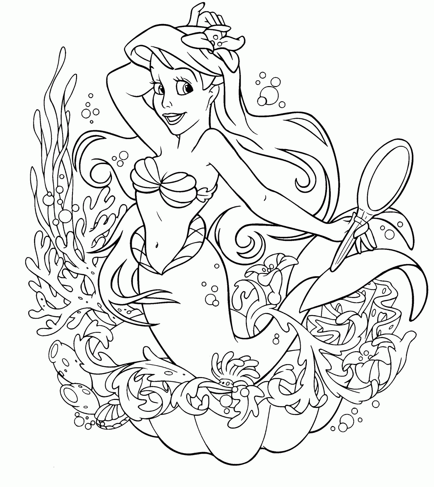 a little mermaid coloring pages - photo #20