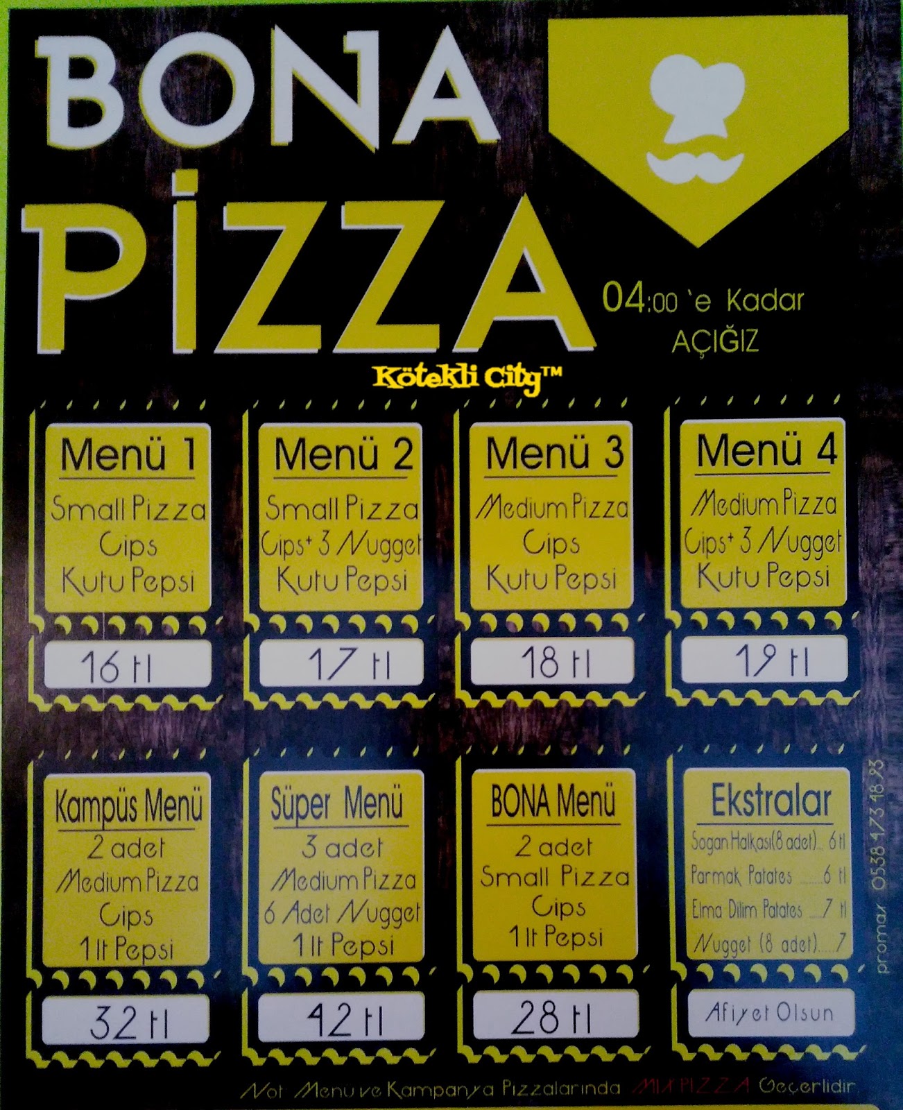 Kötekli City™ Bona Pizza ve Waffle Muğla Kötekli Parmaklarınızın