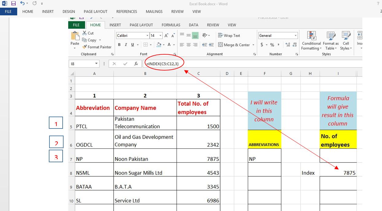 Index match formula in excel with step by step illustrations business 