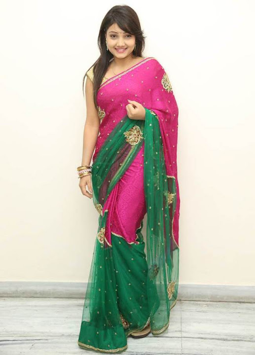 Telugu Actress Priyanka Sexy Stills In Pink Saree